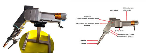 Bom preço. Cabeça de soldagem portátil de fibra laser de 2000W com comprimento de cabo de 5m 10m on-line