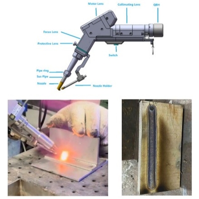 Máquina de Solda a Laser Portátil de Alta Precisão para Aço Inoxidável / Aço Carbono e Alumínio